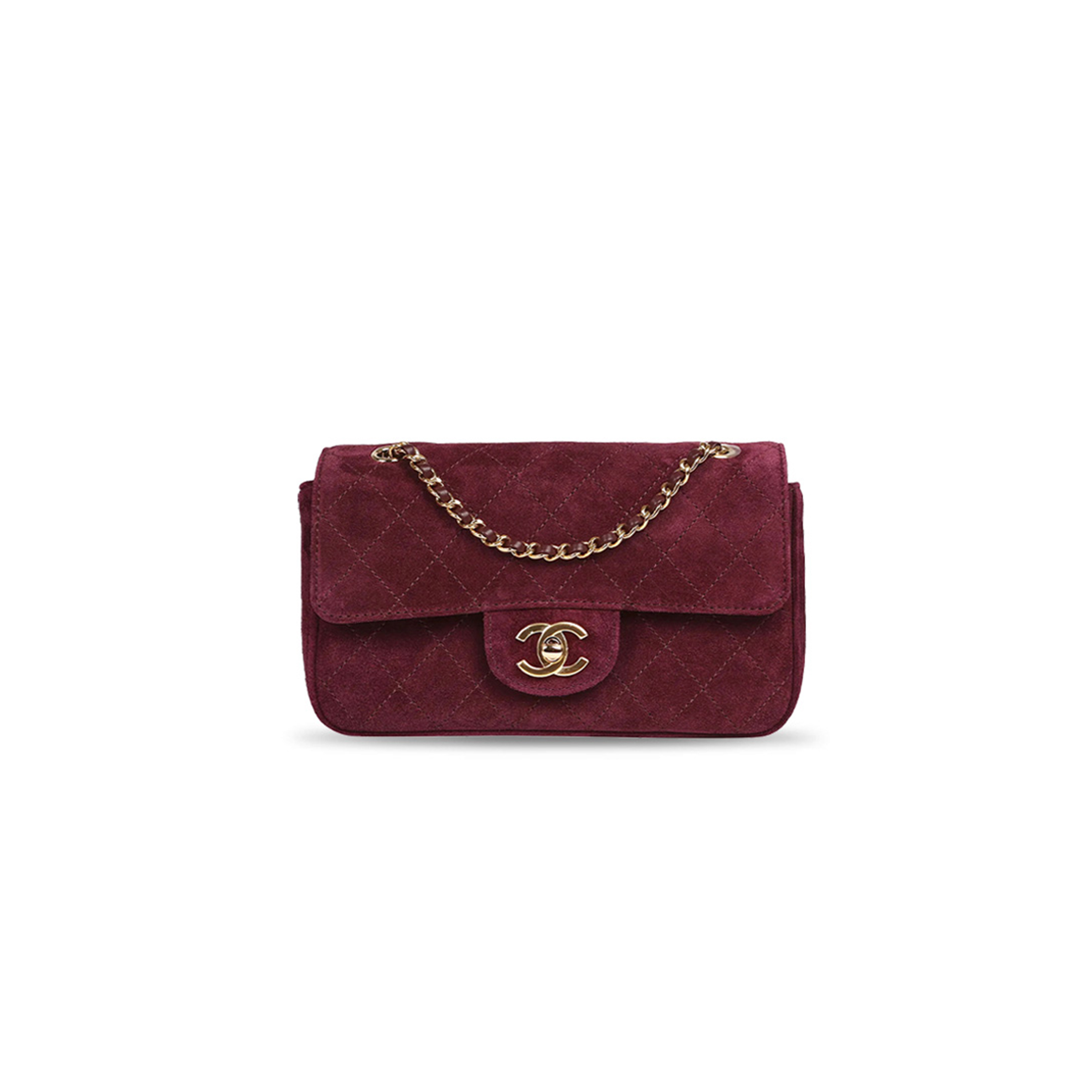 CHANEL SUEDE MINI CLASSIC FLAP BAG AS6627 (20*12*7cm)